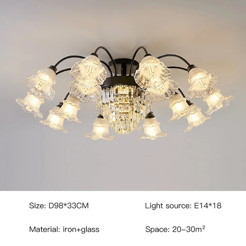 Retro-Kronleuchter aus Kristall für elegante Inneneinrichtung - vue 17 sur 18