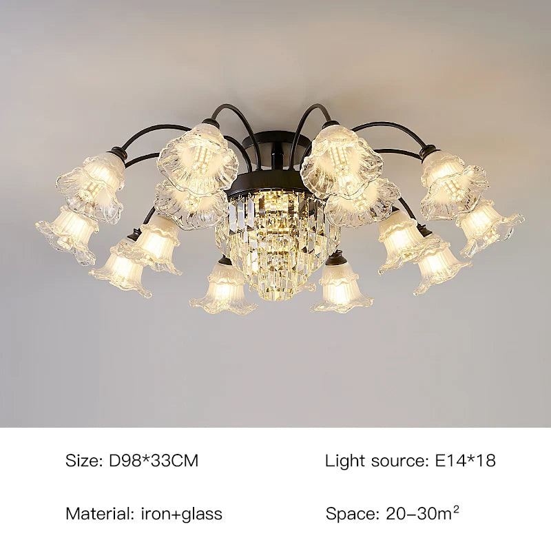 Retro-Kronleuchter aus Kristall für elegante Inneneinrichtung - vue 17 sur 18