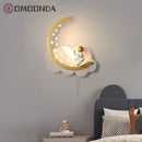 Applique murale moderne en forme de lune avec veilleuse led