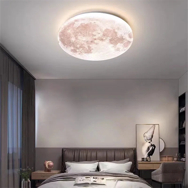 plafonnier lune créatif pour éclairage romantique dans une chambre - vue 4 sur 9