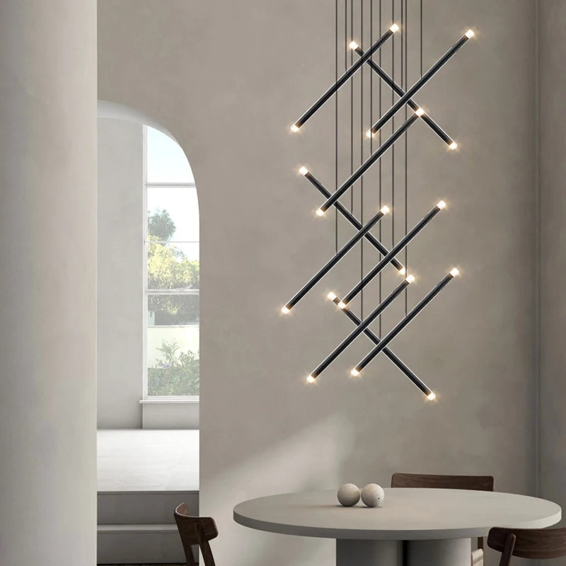 lustre moderne led pour terrasse intérieure et grenier - vue 7 sur 18