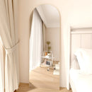 CASSILANDO Arched Full Length Mirror 64" x 21", Floor Standing Mirror, Unique Vertical Mirror, Gold Metal Frame Mirror