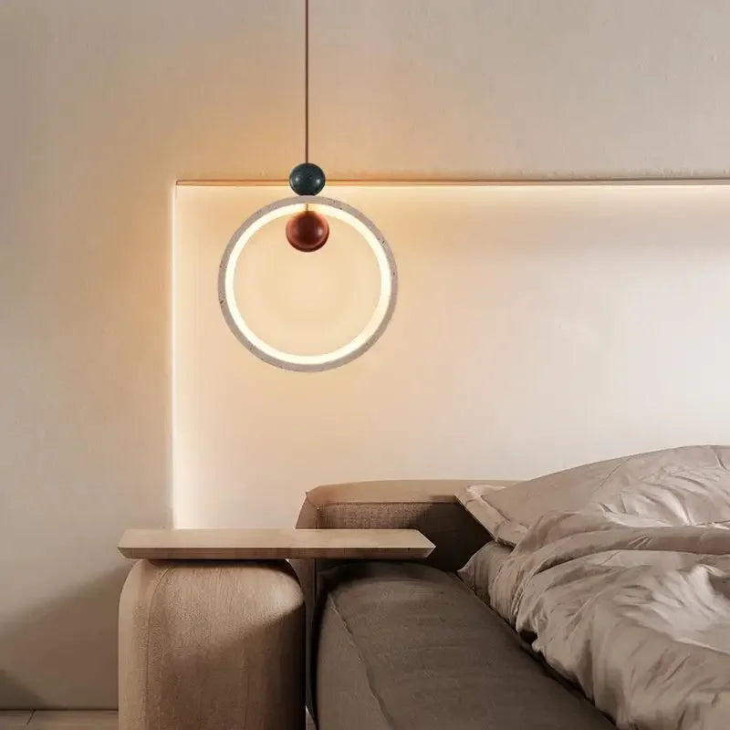 suspension à led en pierre naturelle pour intérieur moderne - vue 6 sur 7