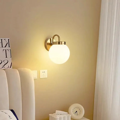 Applique murale LED rétro en forme de boule chromée