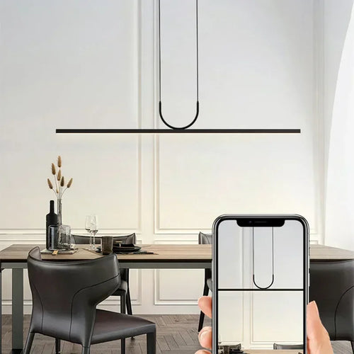 Moderne einfache LED-Kronleuchter für Tisch – Pendelleuchten - vue 7 sur 14