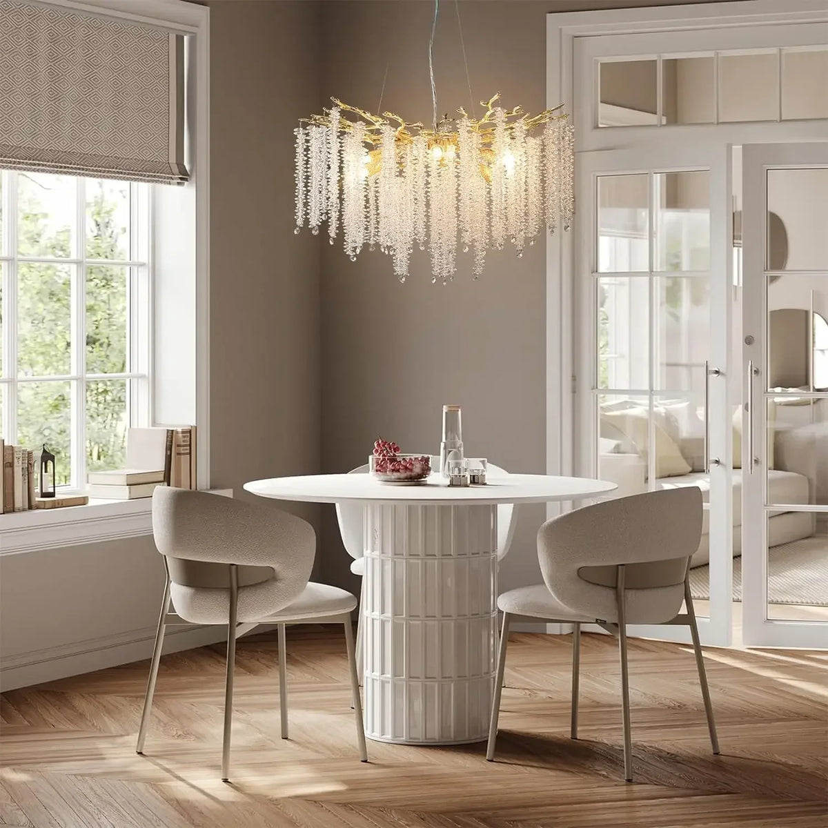 lustre en cristal design goutte d'eau pour intérieur élégant - vue 4 sur 7