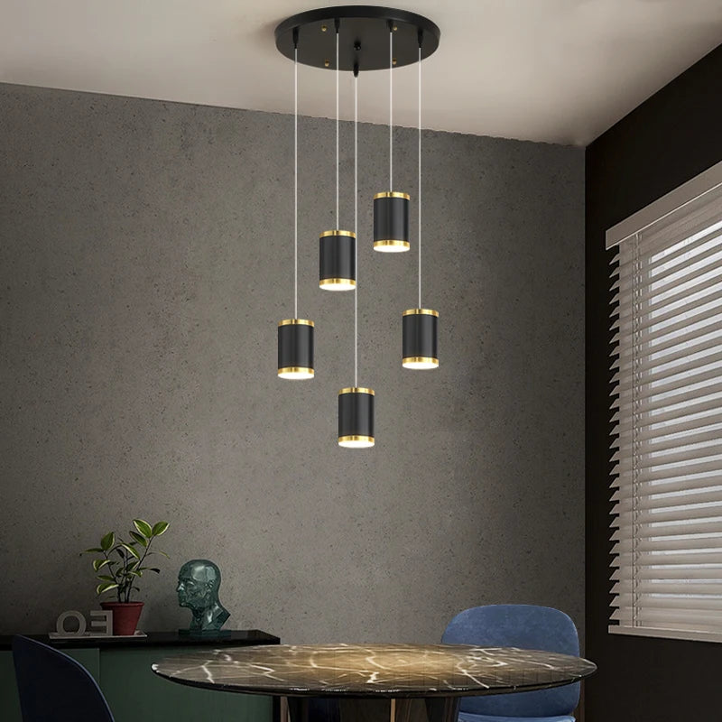 lustre long rotatif en acrylique pour éclairage intérieur décoratif - vue 6 sur 28