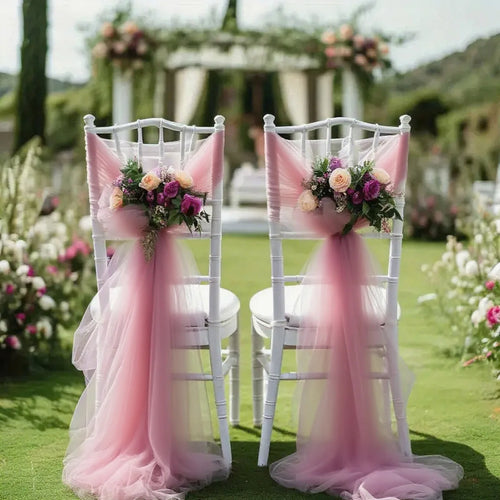 Chemin de table gaze transparente mariage décoration arche - vue 7 sur 6