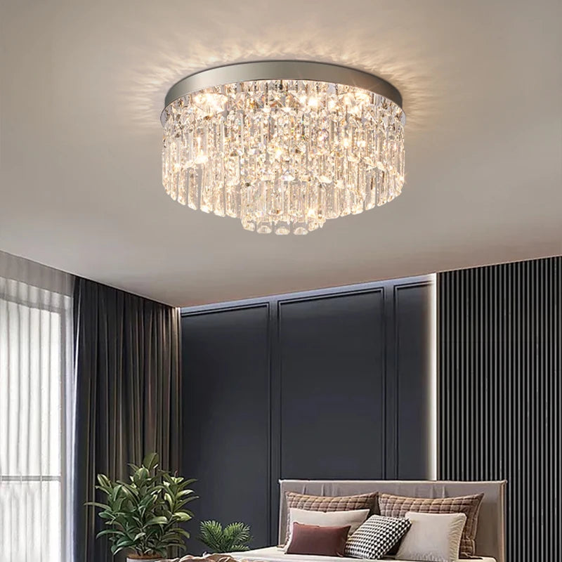 plafonnier en cristal luxe style français atmosphère simple 2024 - vue 7 sur 9