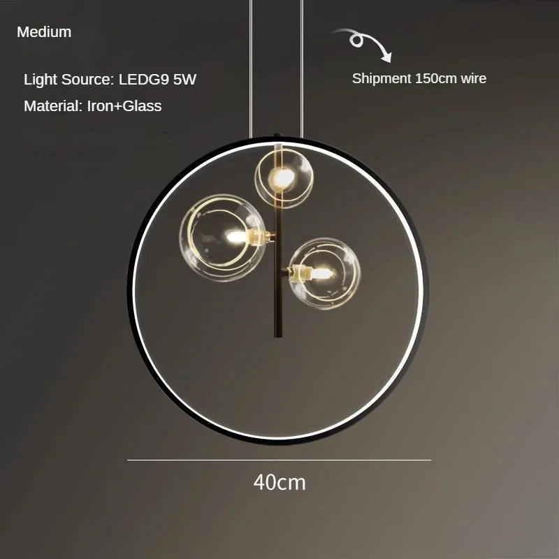 suspension en verre à bulles design moderne pour restaurant - vue 9 sur 9
