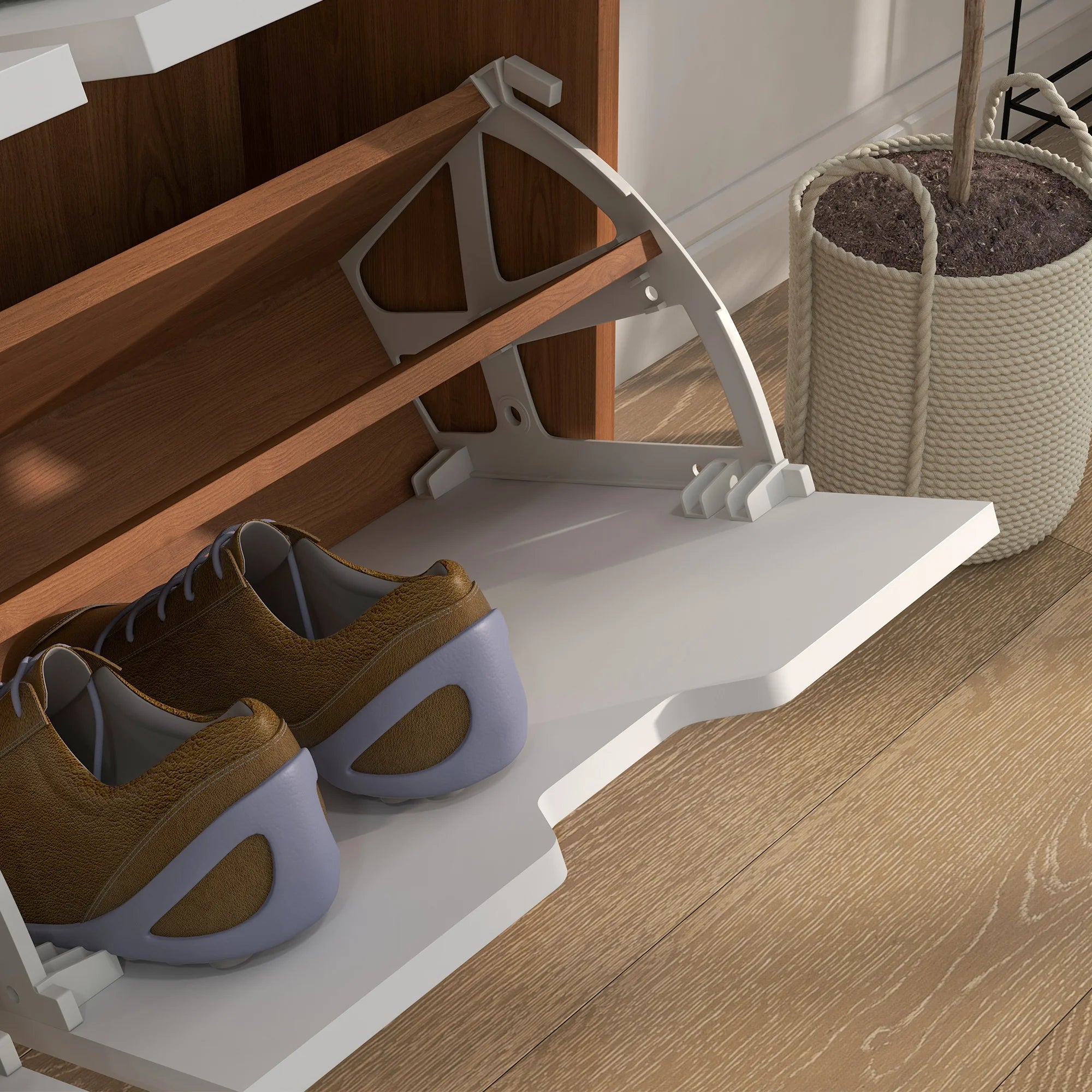 meuble à chaussures pliant avec 4 tiroirs pour 16 paires - vue 7 sur 6