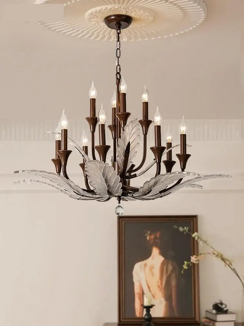 lustre vintage en cristal pour éclairage intérieur élégant - vue 3 sur 9