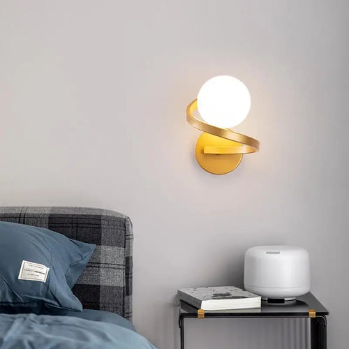 Moderne LED-Wandleuchte aus Glas Kugelform nordisches Design - vue 2 sur 6