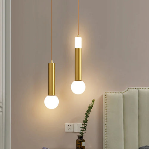 Moderne LED-Pendelleuchte mit langem Tubus für luxuriöse Innendekoration - vue 3 sur 30