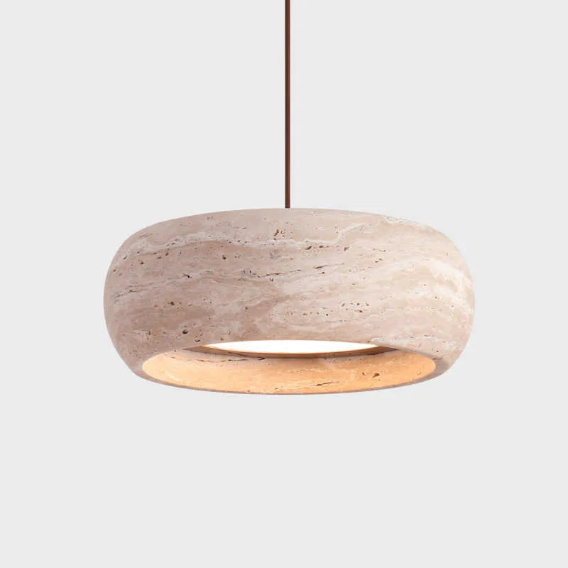 LED-Pendelleuchte im Wabi-Sabi-Stil aus Stein für die Inneneinrichtung - vue 8 sur 8