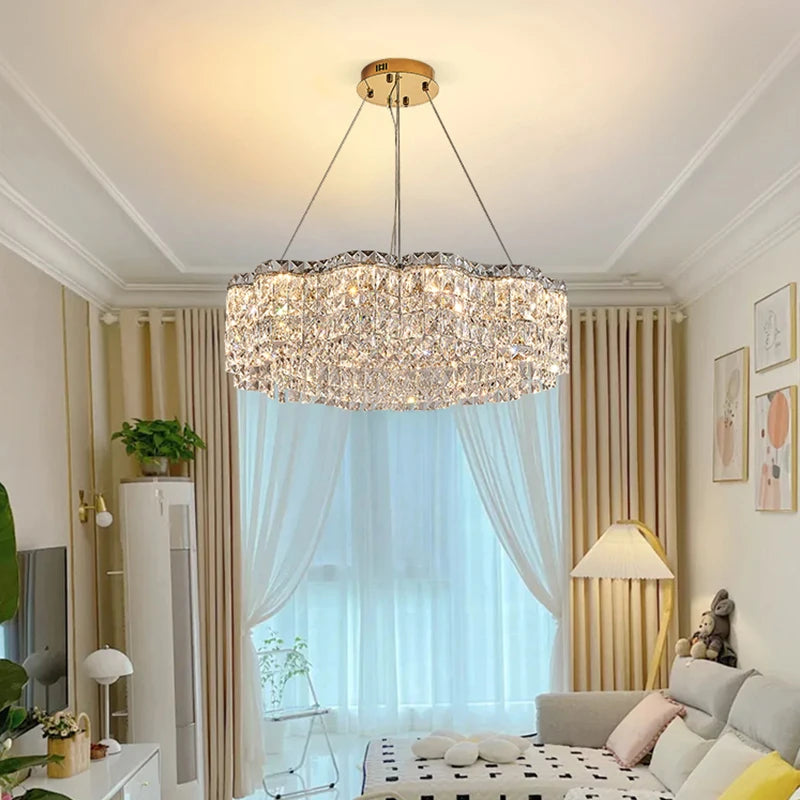 lustre moderne en cristal pour un éclairage élégant intérieur - vue 4 sur 10