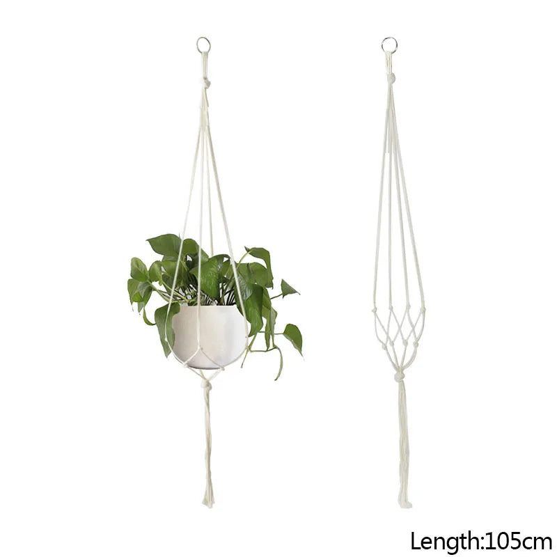 paniers suspendus en macramé pour plantes et décoration - vue 16 sur 19