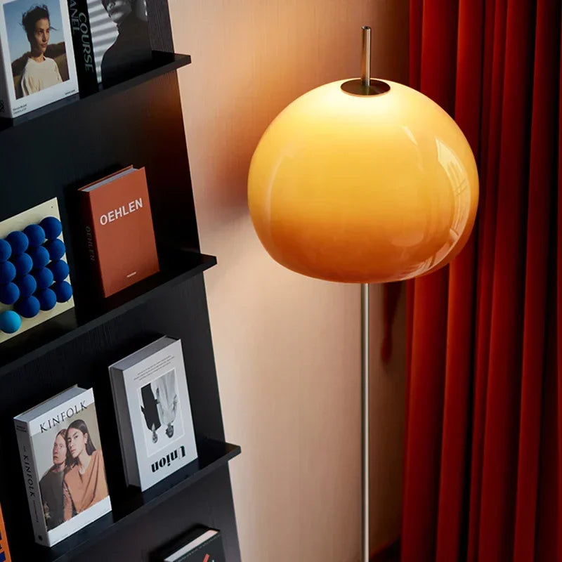 Lampe de Table rétro Vintage en verre champignon Orange - vue 5 sur 8