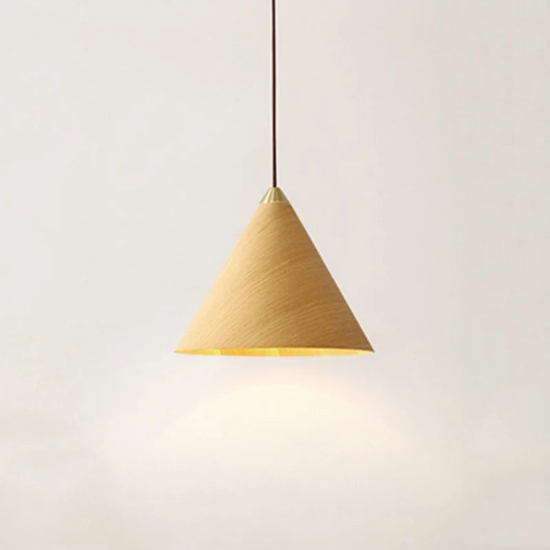 Suspension design conique Japonais vent calme noyer noir bois