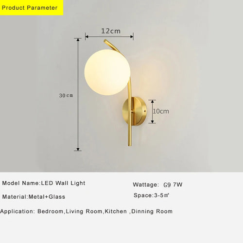 Applique murale LED en cuivre moderne pour éclairage intérieur