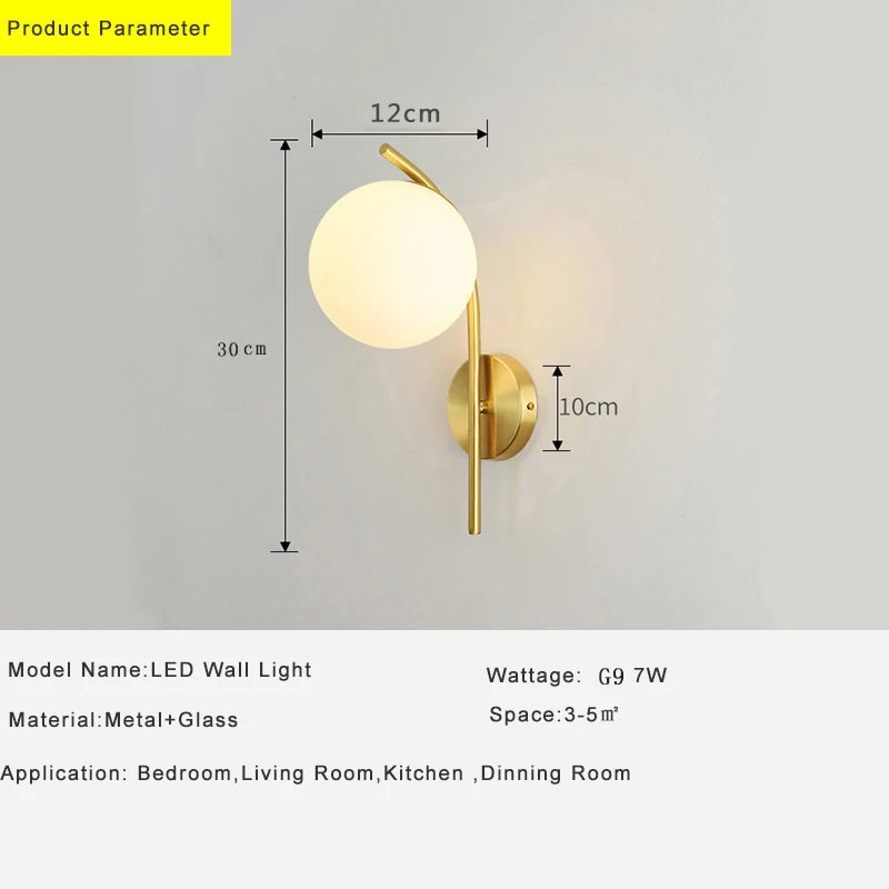Applique murale LED en cuivre moderne pour éclairage intérieur - vue 7 sur 8