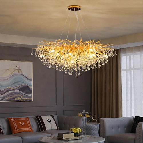 Moderner LED-Kronleuchter aus Kristall für luxuriöse Innenräume - vue 7 sur 18