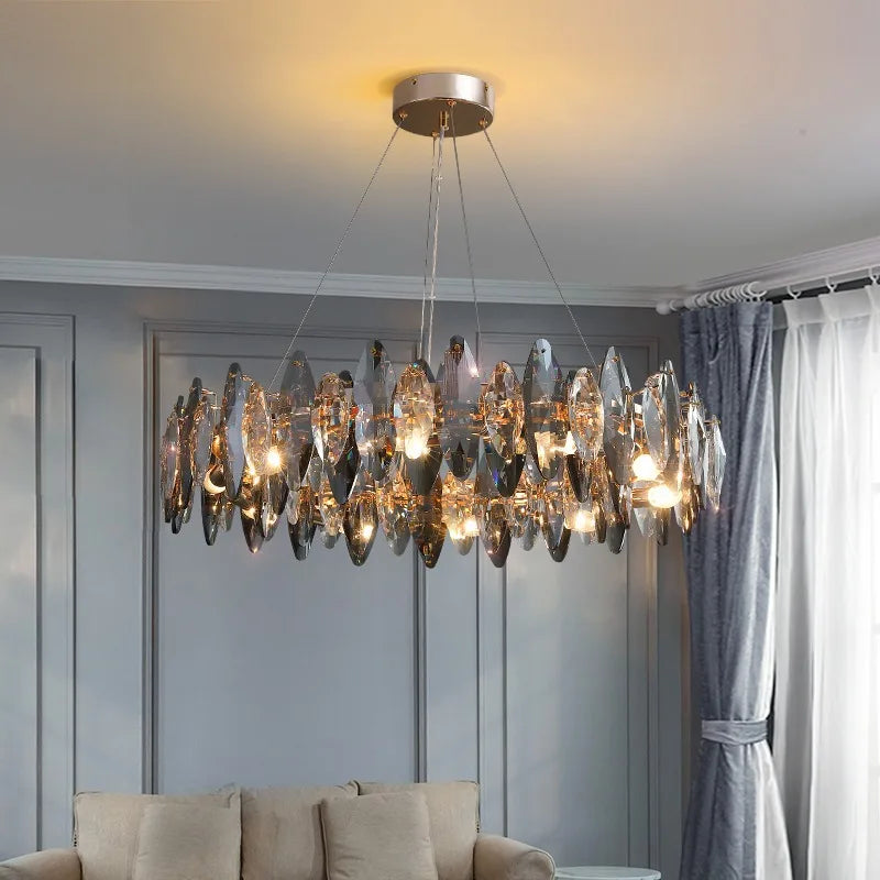 lustre vintage art déco en cristal pour éclairage intérieur - vue 6 sur 11