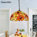 Pendelleuchte aus getöntem Glas im Tiffany-Stil für moderne Einrichtung