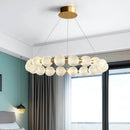 Runde LED-Pendelleuchte aus Messing, Kupfer und Aluminium dekorativ
