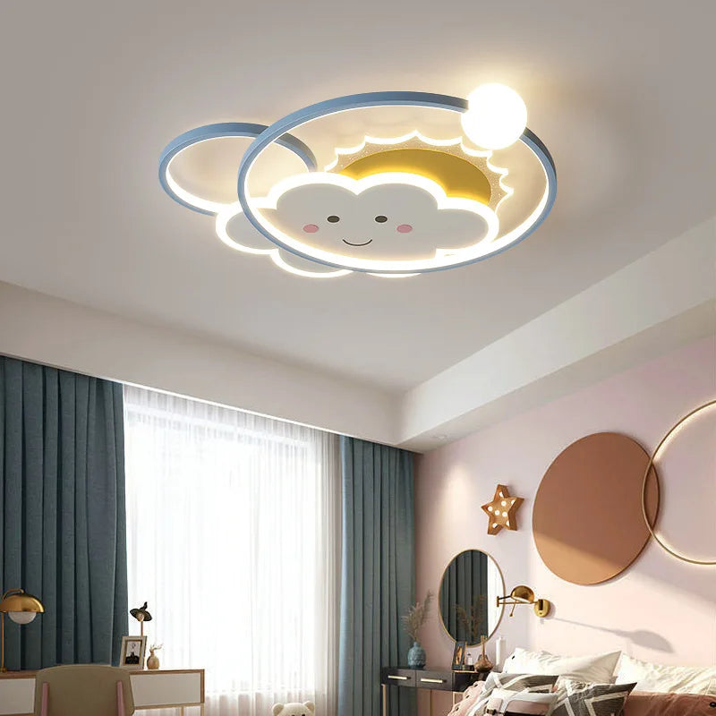 plafonnier nuage moderne pour chambre d'enfant romantique et chaleureuse - vue 2 sur 7