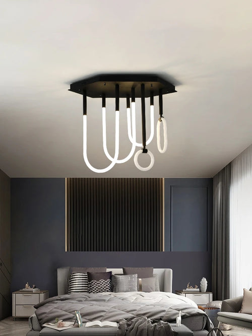Moderner minimalistischer Luxus-Deckenleuchte für elegantes Interieur - vue 3 sur 8