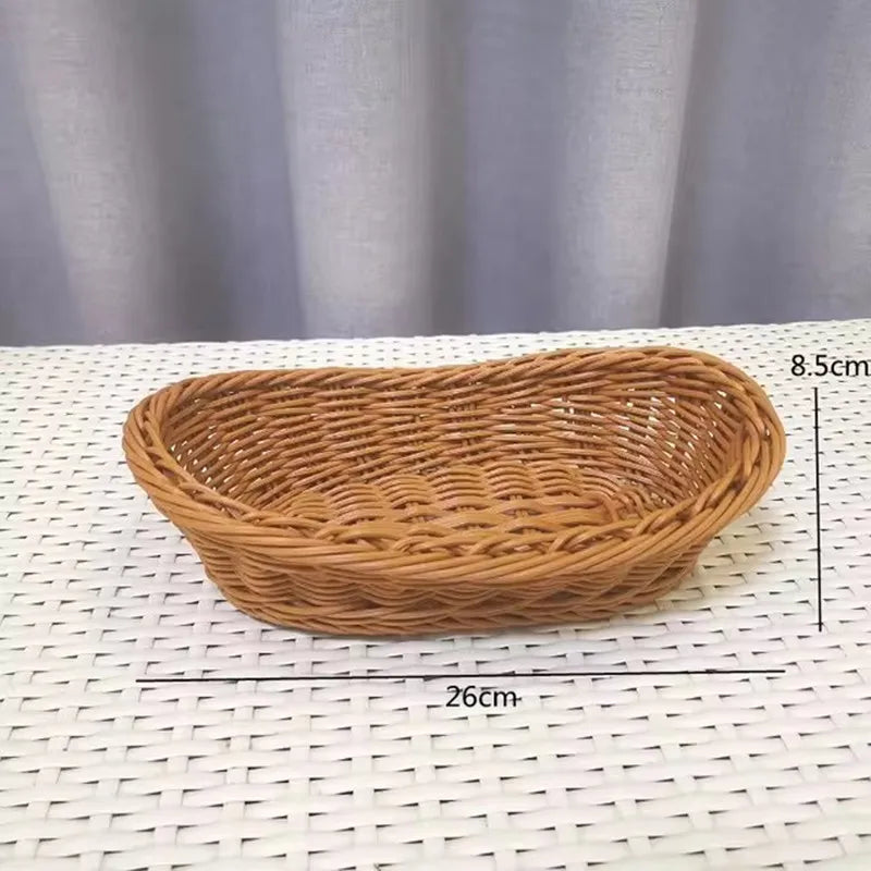 panier à pain en rotin fait main pour rangement alimentaire - vue 8 sur 11
