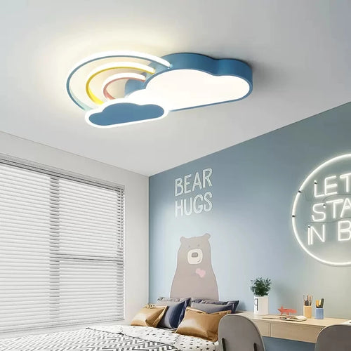 Deckenleuchte Wolke Regenbogen für Kinderzimmer dekorativ und warm - vue 5 sur 10