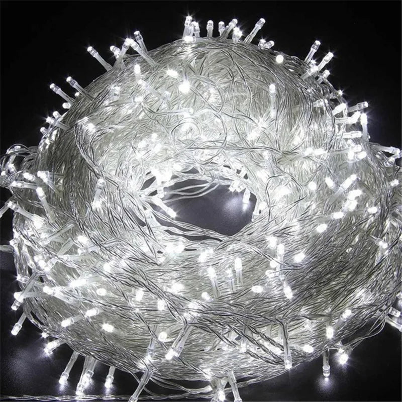 guirlande lumineuse extérieure 100 led étanche pour fêtes et décorations - vue 4 sur 15