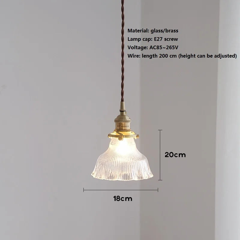 Vintage-Pendelleuchte aus Messing und japanischem Glas für stilvolle Wohnbeleuchtung