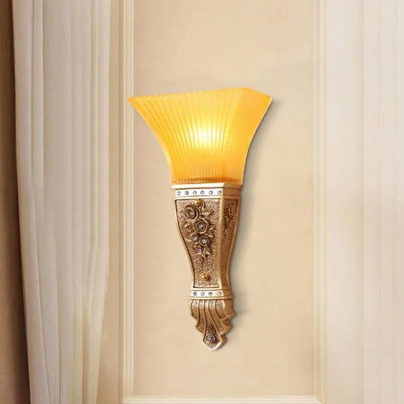 applique murale vintage nordique en résine et verre à led - vue 5 sur 10