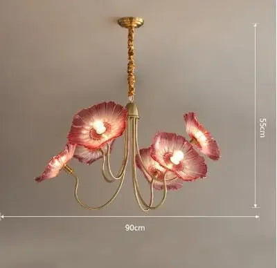 Moderner Glas-Kronleuchter Lotusblüte Design mit LED-Beleuchtung - vue 14 sur 14