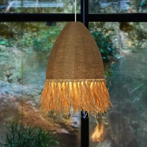 Pendelleuchte aus Rattan im Retro-Stil Wabi Sabi für die Innendekoration