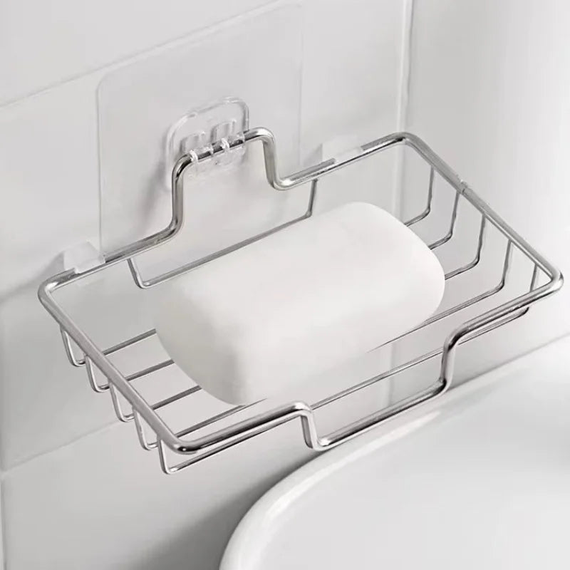 égouttoir à savon en acier inoxydable auto-adhésif pour rangement - vue 2 sur 9