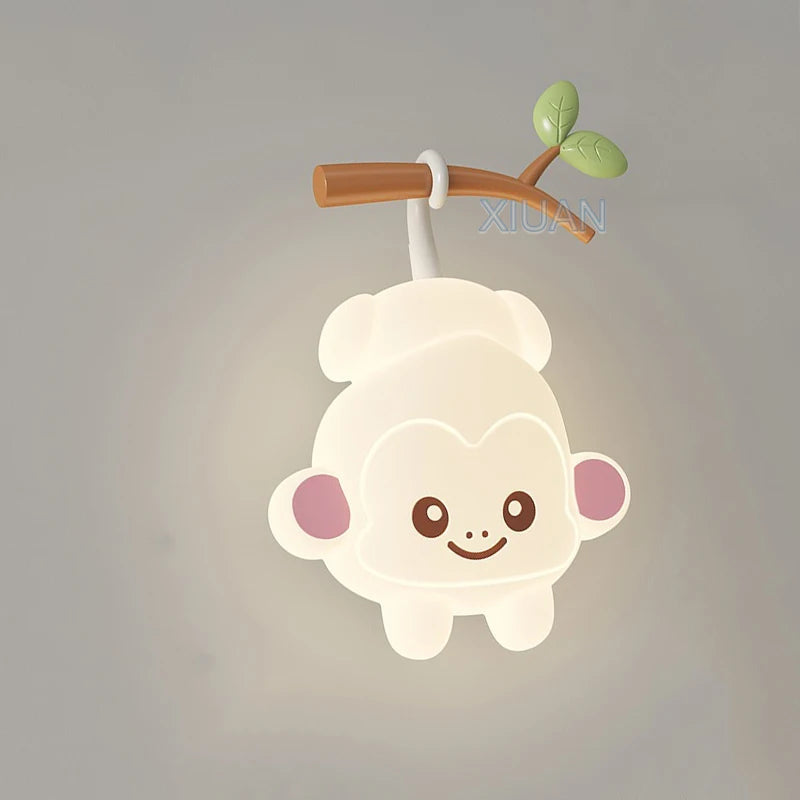 applique murale créative enfant singe ours branche école maternelle aire jeux - vue 2 sur 9