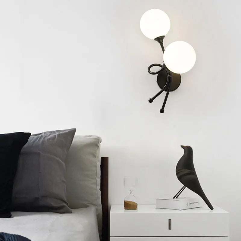 applique murale led avec boule de verre pour intérieur - vue 4 sur 10