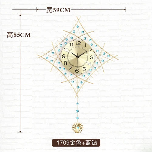 horloge murale à pendule design européen en métal unique - vue 15 sur 19