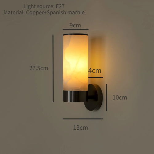 Moderne minimalistische LED-Wandleuchte aus natürlichem Marmor - vue 9 sur 10