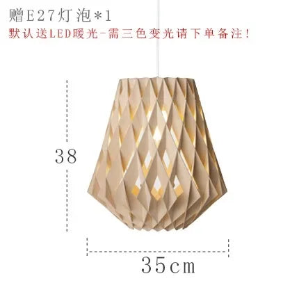 Hohlgefertigte Pendelleuchte aus Holz für die Innendekoration