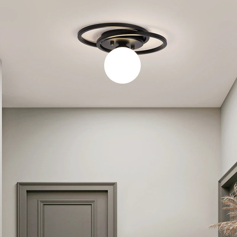 Plafonnier led or noir allée maison balcon 
(72 caractères) - vue 5 sur 10