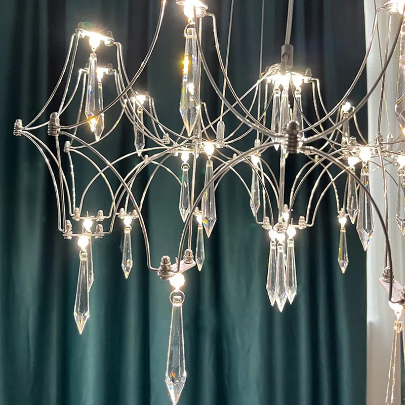 lustre cube d'eau en cristal pour décoration intérieure élégante - vue 4 sur 8