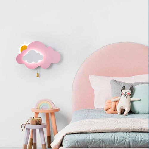 Moderne Wandleuchte in Wolkenform für das Kinderzimmer – Minimalistische Nachttischlampe - vue 4 sur 9