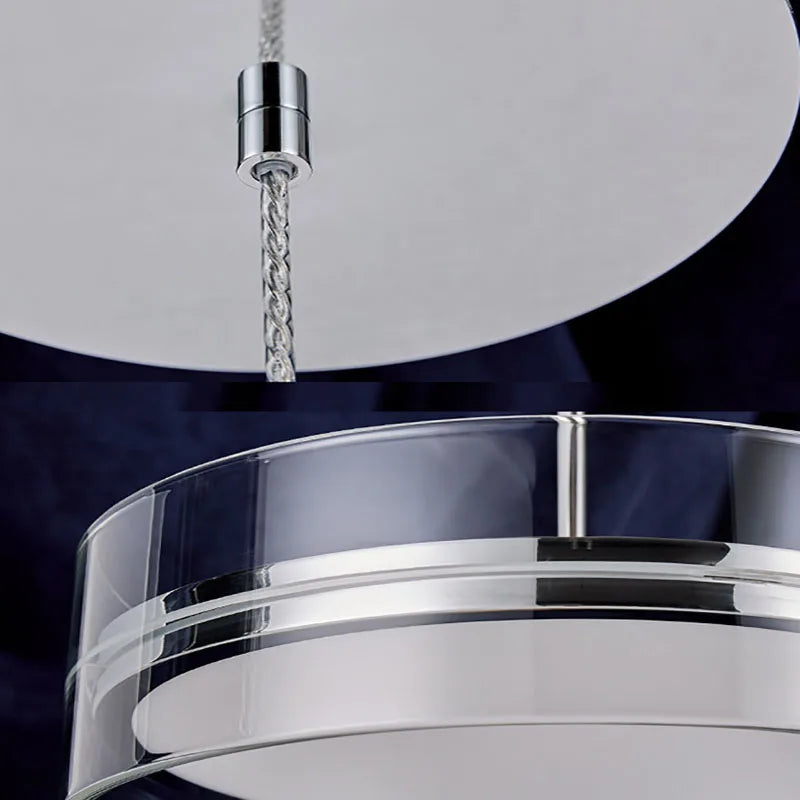 suspension led style 	 avec cordon réglable acrylique rond