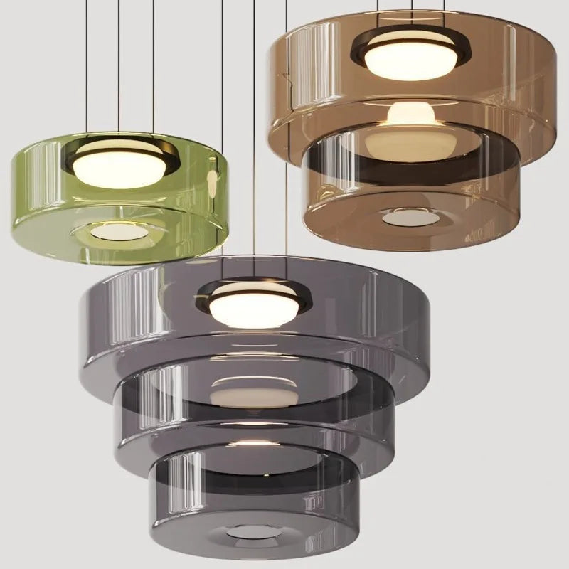 lustre led minimaliste en verre art créativité décoration italienne