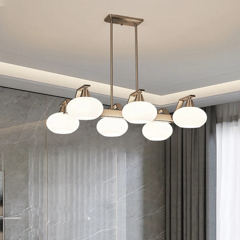 Lustre led métal nickel moderne - vue 5 sur 12